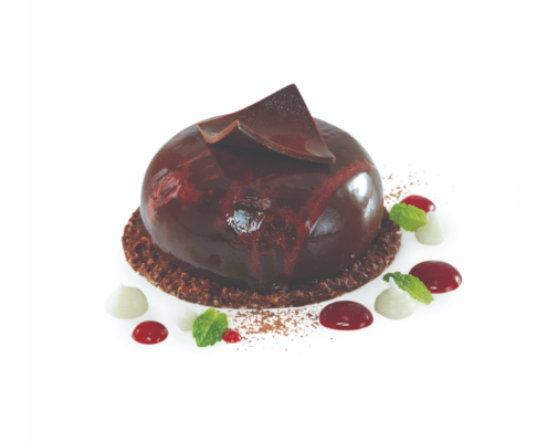 chocolate raspberry coconut pebble dessert